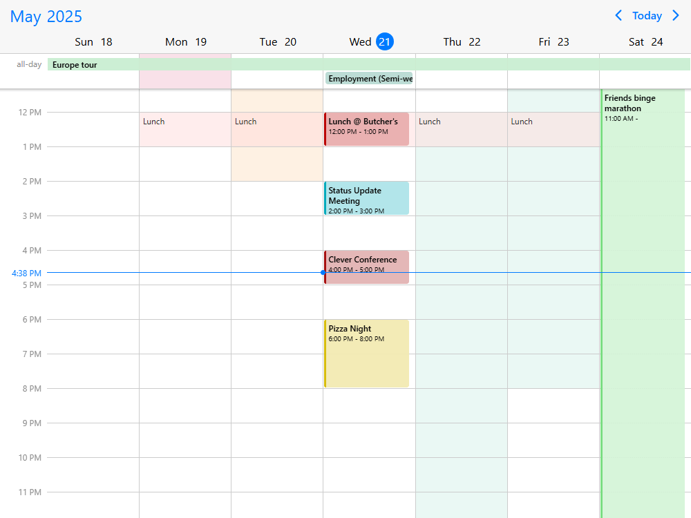 Mobiscroll Scheduler Colored backgrounds Scheduler with colored days and time ranges. Load and set the cell background dynamically.