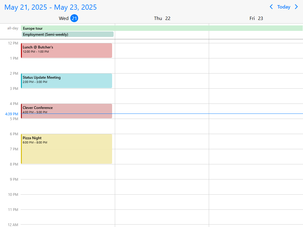Mobiscroll Scheduler Customize view range Scheduler with continuous multi-day and multi-week views. Set up a custom scrollable range.