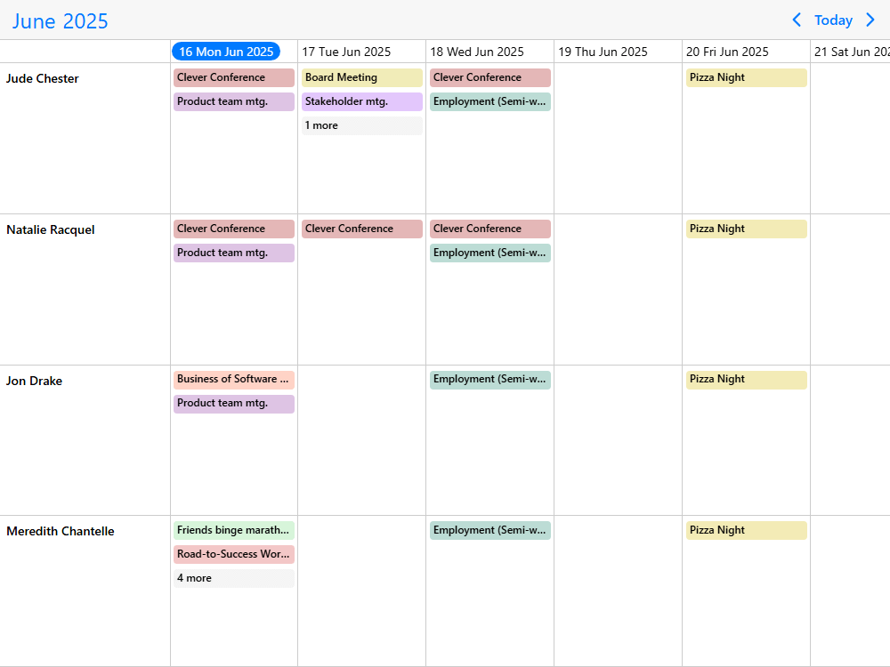 Mobiscroll Timeline Set event stack size Timeline with the option of controlling how many events are rendered happening at the same time. Hide concurrent events.